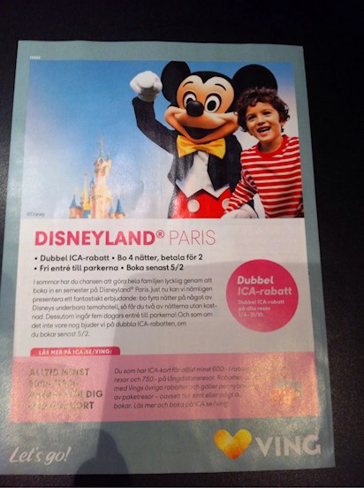 Ica Och Ving Ger Rabatt Pa Disneyland Paris Disneysemester