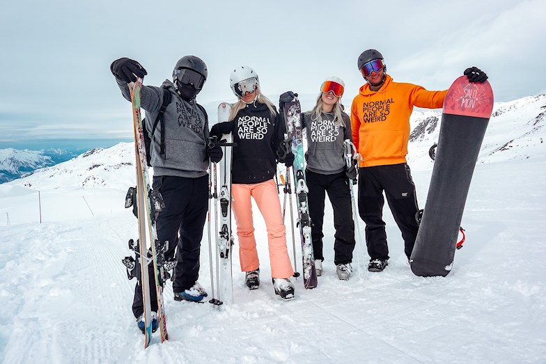 mennesker, ski, sne, hjelm, skistøvler, skibriller, mand, kvine, snowboard, 