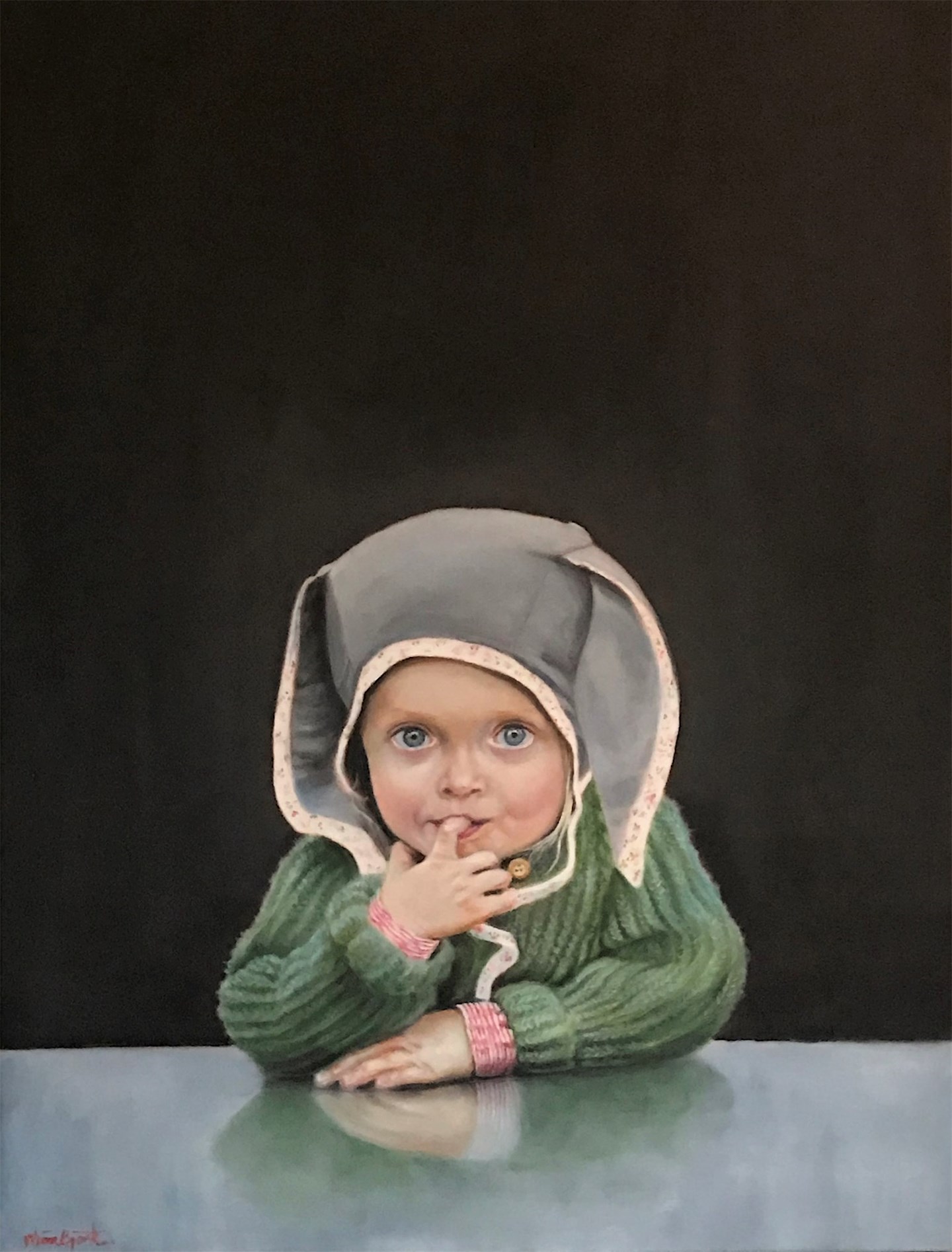 "Begrundande", oil on canvas by Nina Björk